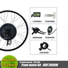 48V 2000W Ebike Front Drive Brushless Gearless Hub Motor Wheel Conversion Kit