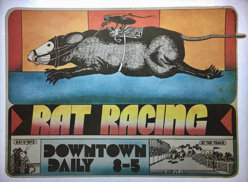 Rat Racing Daily Vintage 1970s Iron-on T-Shirt Transfer Deadstock Rat ...