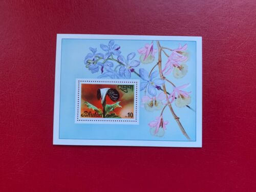 BHUTAN 1976 POSTFRISCH BLOCK BLUMEN ORCHIDEEN