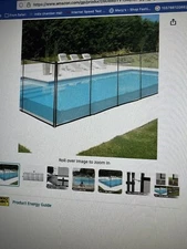 HAPPYBUY Pool Fence 4 x 12 FT Removable Pool Fences for Inground Pools Outdoor