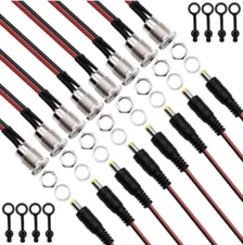 8PCS 5.5 x 2.1 mm DC Power Jack Socket and Female DC Threaded Barrel Jack Pan...