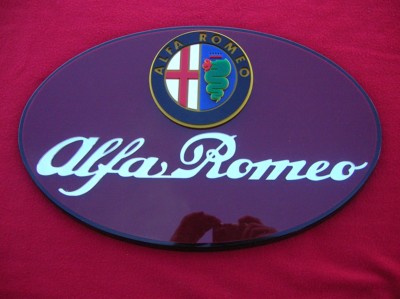 ALFA ROMEO 3D SIGN CAR ART display  super custom  car MAN CAVE  NEW chrome Aston