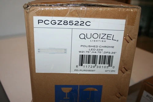 Quoizel Glitz 22" Bath Vanity, Polished Chrome - PCGZ8522C Led New - Picture 2 of 5