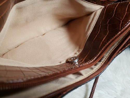 Rosetti Woven Bag With Brown Vinyl Trim And Bottom And Braided Handles - Picture 9 of 10