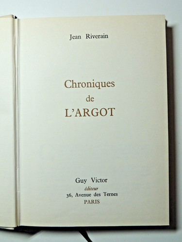 Jean Riverain. Chroniques De L' Slang - Foto 2 di 7