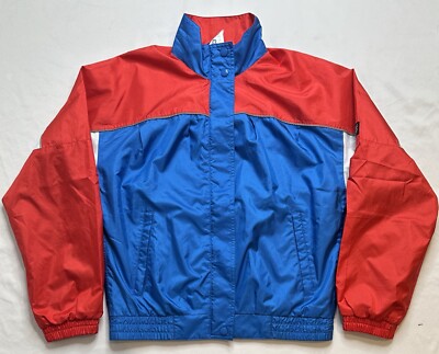 Vintage Frank Shorter CB Sports Jacket Womens Size S Red White Blue USA