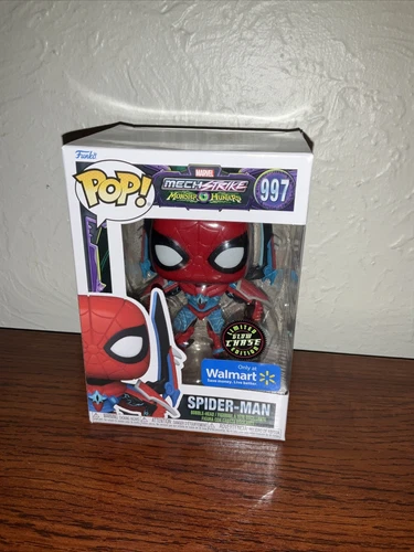Funko Pop CHASE #997 Mech Strike Monster Hunters Glow Spider-Man Walmart Marvel