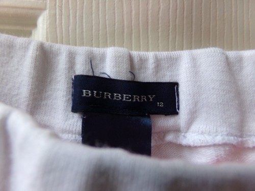 FLAWS BURBERRY Pants Novacheck White Pull Up Comfy Lounge 12 Girls Vtg y2k PLAY - Picture 5 of 17