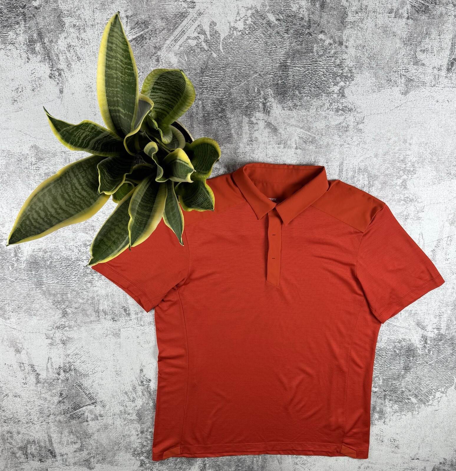ARC'TERYX T shirt polo Arcteryx outdoor lana poliestere uomo XL arancione basic retrò