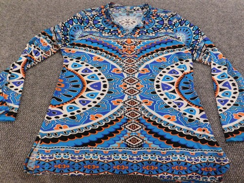 Madison Womens Blouse Extra Large Blue pullover stretch designer