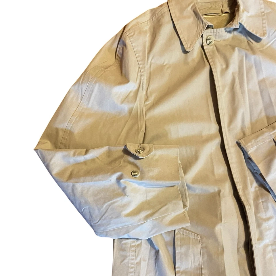 English Squire 长尺寸 34R 大衣米色分体拉链毛皮衬里男式 — 第 4/4 张图片