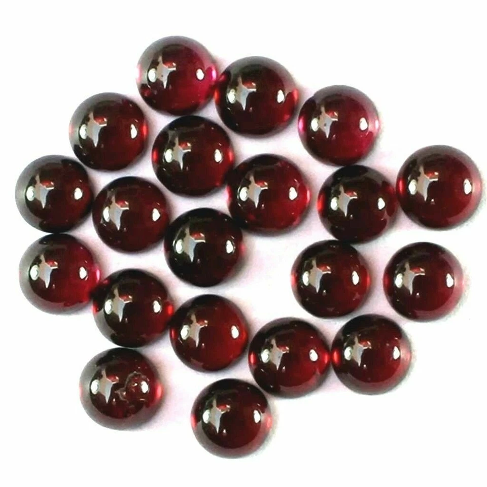 Großhandelsposten 5 mm runder Cabochon natürlicher Granat lose kalibrierter E... - Bild 4 von 4