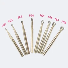 10 Pcs Dental Tungsten Carbide Steel Burr Drills Round High Speed Handpiece
