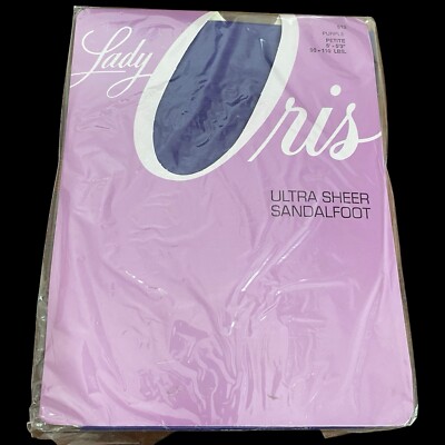 Lady Oris Pantyhose Women's Petite Purple Ultra Sheer Sandalfoot