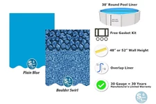 SmartLine 30' Round Overlap 30 Gauge Swimming Pool Liner - (Choose Pattern)
