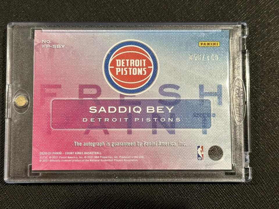 2020-21 Panini Court Kings Saddiq Bey Fresh Paint /149 RC Auto  - Image 2 of 2