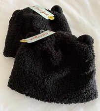 2 NEW Girls Boys Teddy Fleece Beanie Cat  Jack Black Winter Fall School Unisex