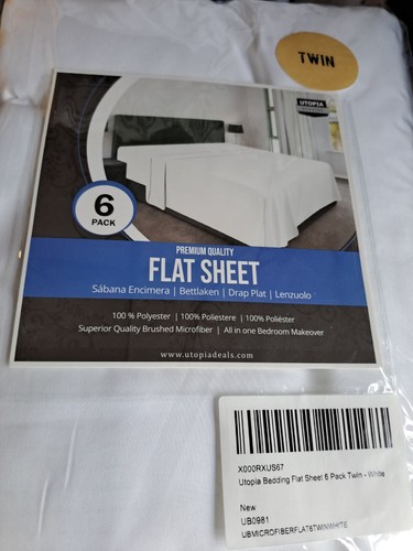 New Bedding Flat Sheets - Pack of 6 