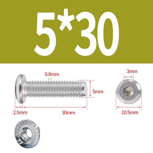Tornillo plano Allen de acero inoxidable con tuerca de brida antideslizante - Imagen 46 de 116