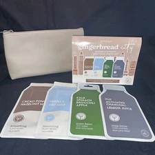 ESW BEAUTY gingerbread city RESTORE & NOURISH 4 Plant-based Sheet Mask Set W Bag