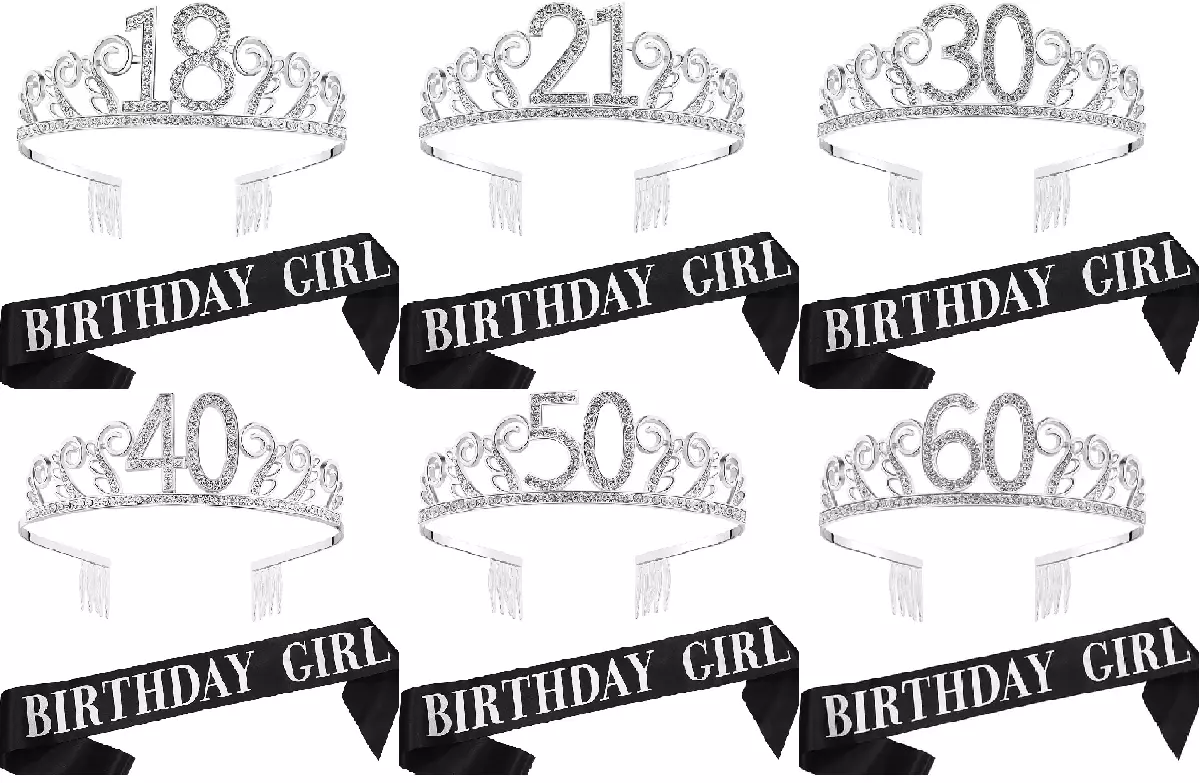 Birthday tiara and best sale sash for adults