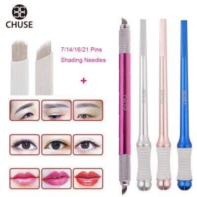 50pcs/lot Microblading Needles Eyebrow Tattoo Manual Pen Holder SPMU ...