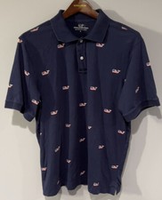 Vineyard Vines All Over Print American Whales Pima Cotton Polo Large