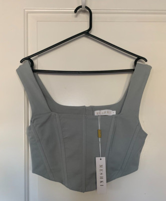 BNWT Meshki - 'Adara Sleeveless Corset' In Mint Green Cotton Blend - Size Small
