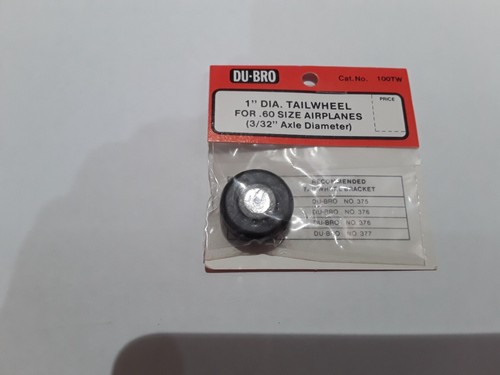 Du Bro Radio Control Airplane Tailwheel 1" Diameter 3/32" Axle Diameter 100TW RC - Picture 2 of 2