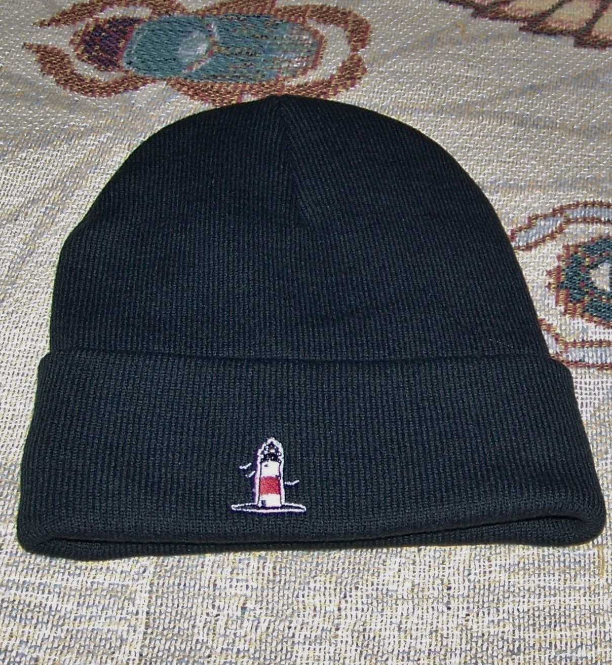 NEW PORT & COMPANY Lined Beanie Knit Winter Cap Hat SANKATY HEAD GOLF CLUB Black
