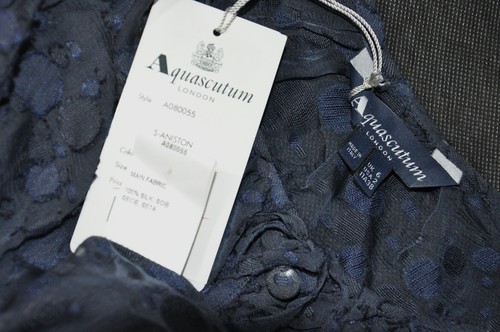 Aquascutum London S-Aniston Silk Navy Blue Blouse Women's size US 2 UK 6 - Picture 8 of 8