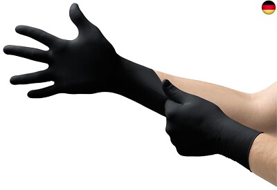 Ansell Microflex 93-732 Einmalhandschuhe Latexfreie, Schwarze Nitrilhandschuhe
