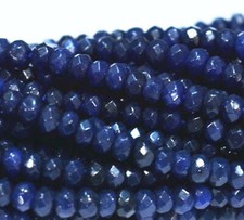 Natural 2x4mm Faceted Dark Blue Jade Rondelle Gemstone Loose Beads 15'' AAA