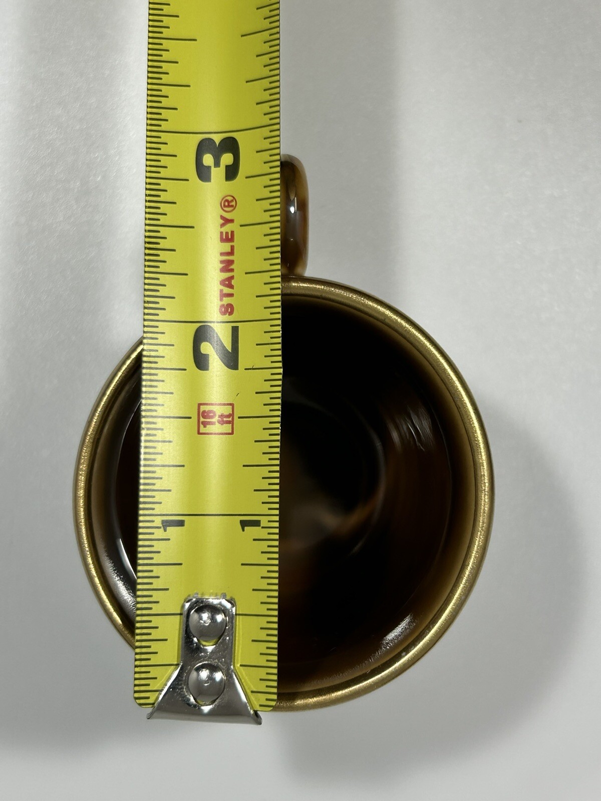 Vintage Fraunfelter China Set of 4 Espresso Cups Ohio Brown Luster Gold USA