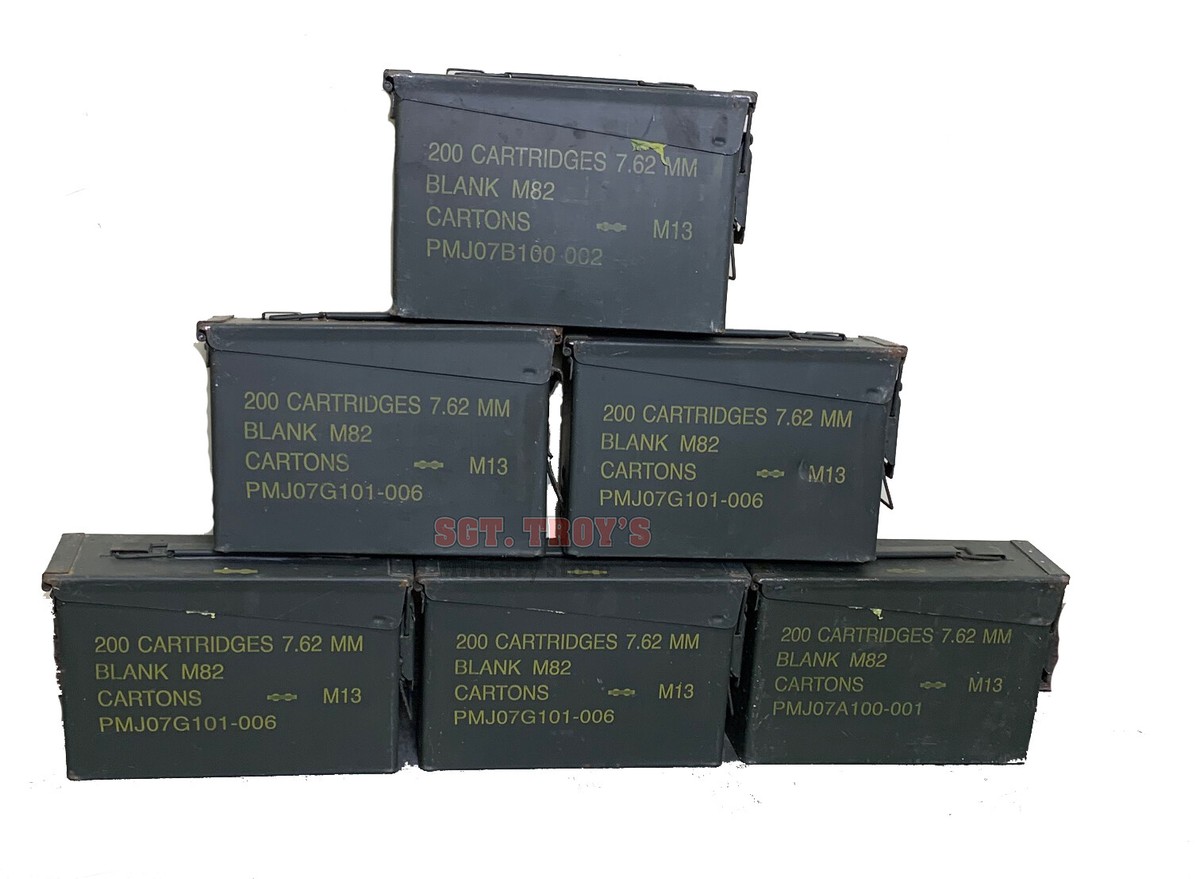 6 Pack Military 30 CAL M19A1 Metal AMMO CAN 7.62mm BOX .30 CALIBER