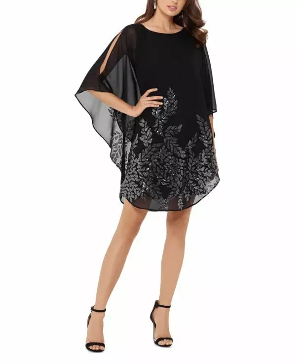 Cape overlay cheap georgette gown