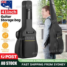 41" Acoustic Guitar Bag Padded Gig Bag Double Straps Backpack Soft Case Black