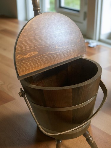 Vintage Firkin Lamp by Basketville on Legs– Never Used – Original Box – Rustic P - Picture 4 of 12
