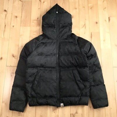 BAPE Solid camo full zip hoodie Puffer Down Jacket NIGO A Bathing