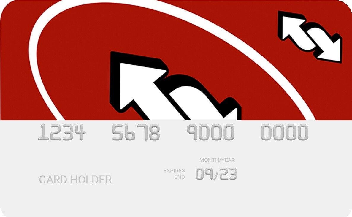 UNO Reverse Red| Credit Card Cover | Credit Card Skin | Credit Card Sticker