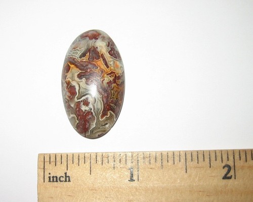 30x17mm LAGUNA NATURALE LUCIDA PIZZO AGATA CRISTALLO PIETRA CABOCHON MESSICO 5,6g*2 - Foto 3 di 7