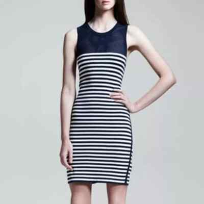 RAG & BONE Navy White Nautical Stripe Perforated Mesh Stretch Knit Dress M 8/10 | eBay RAG & BONE Navy White Nautical Stripe Perforated Mesh Stretch Knit Dress M 8/10 | eBay