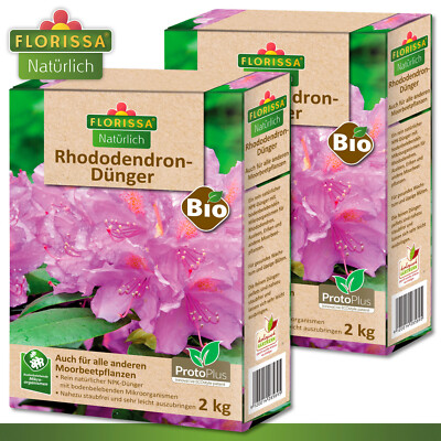 Florissa 2 x 2 kg Rhododendron-Dünger mit Düngerzusatz Proto Plus Bio Azalee