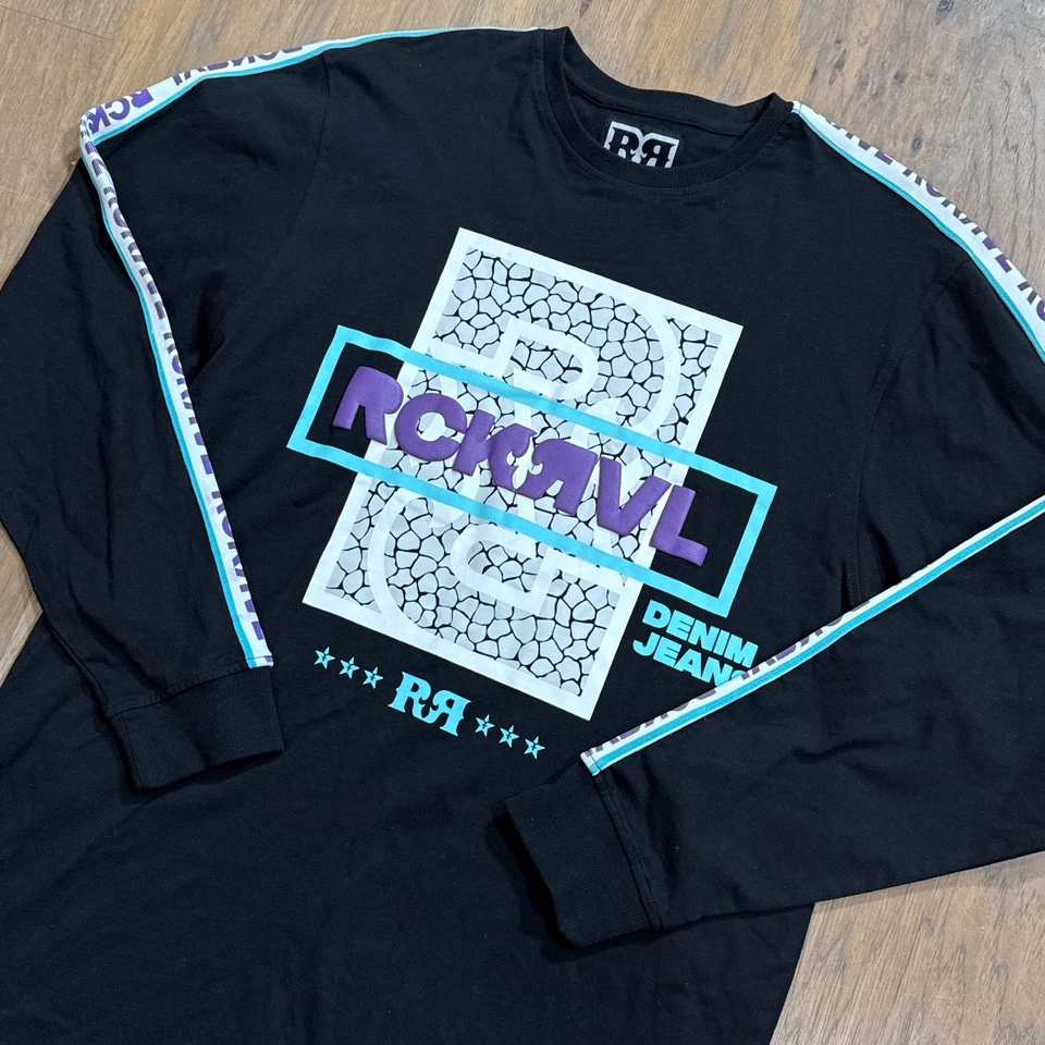 Рубашка мужская Rock Revival размер XL с черным покрытием с графическим принтом хлопок концертный гранж логотип - Изображение 2 из 4