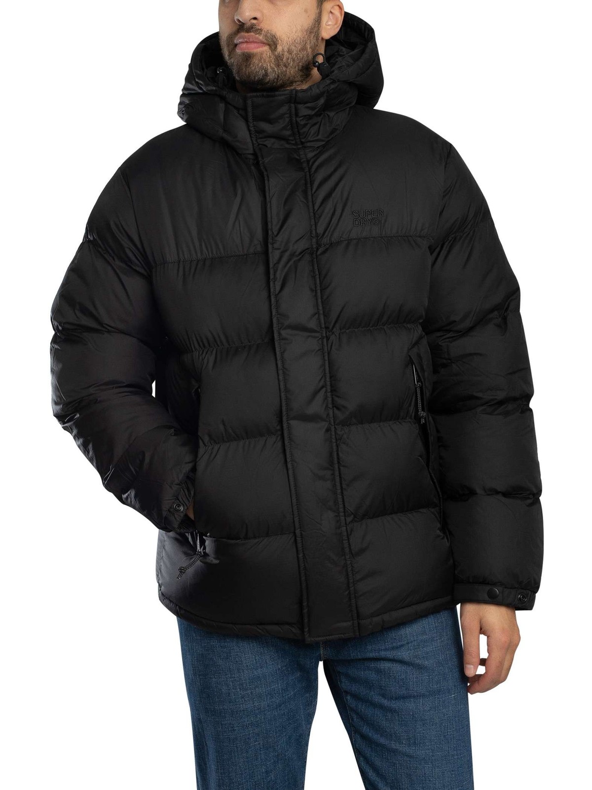 Superdry Mens Hooded Tech Padded Jacket Black 13490₽