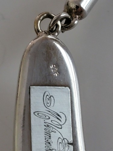 Vintage Modernist sterling silver M VISMONSKI (Israel) V-shaped choker necklace - Picture 4 of 13