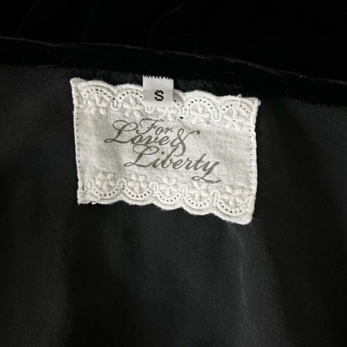 Johnny Was For Love And Liberty Black Crushed Velvet Mini Dress Size Small - Picture 5 of 5