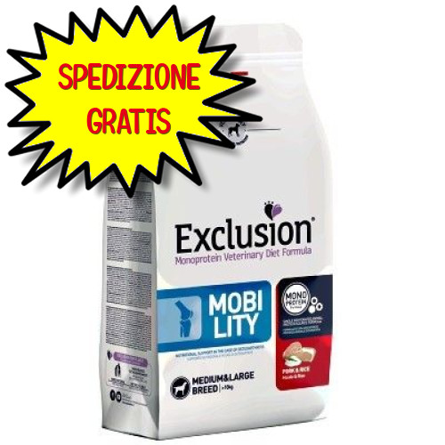 Exclusion Diet Mobility Maiale e Riso 12 kg - Supporto Articolare Cane