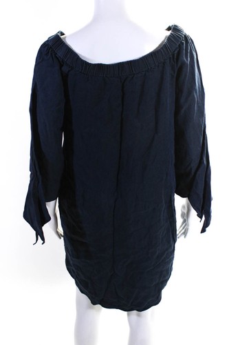 Abito donna Tibi spalle scoperte maniche lunghe blu navy cotone taglia 4 LL19LL - Foto 3 di 6