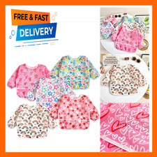 Baby Long Sleeve Bibs Pack Waterproof Full Sleeve Bib for Infants Toddlers 6-36